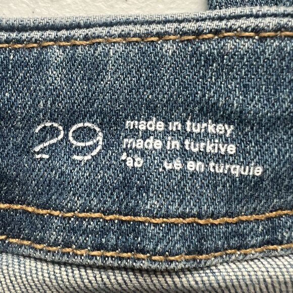 Pilcro Anthropologie Blue Jeans Size 29 Crop Leni Curved Barrel Tapered Stretch - Picture 6 of 16